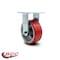 Service Caster 5 Inch Red Poly on Cast Iron Wheel Rigid Caster with Roller Bearing SCC SCC-30R520-PUR-RS - alternate 2
